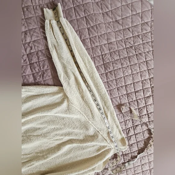 Free People Found My Friend Cotton Textured Cream Pullover Sweater Sz M - Picture 5 of 9